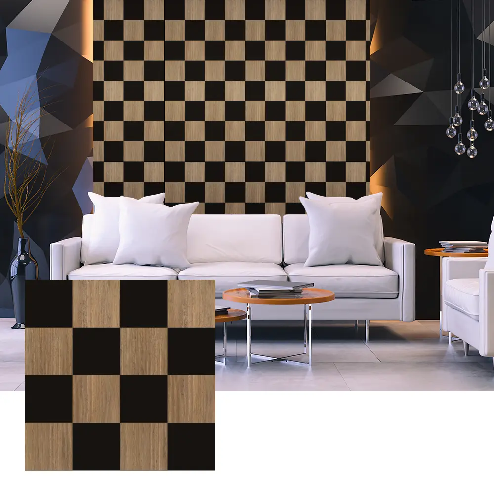 3D-houtfineer-akoestische panelen voor binnenmuurontwerp