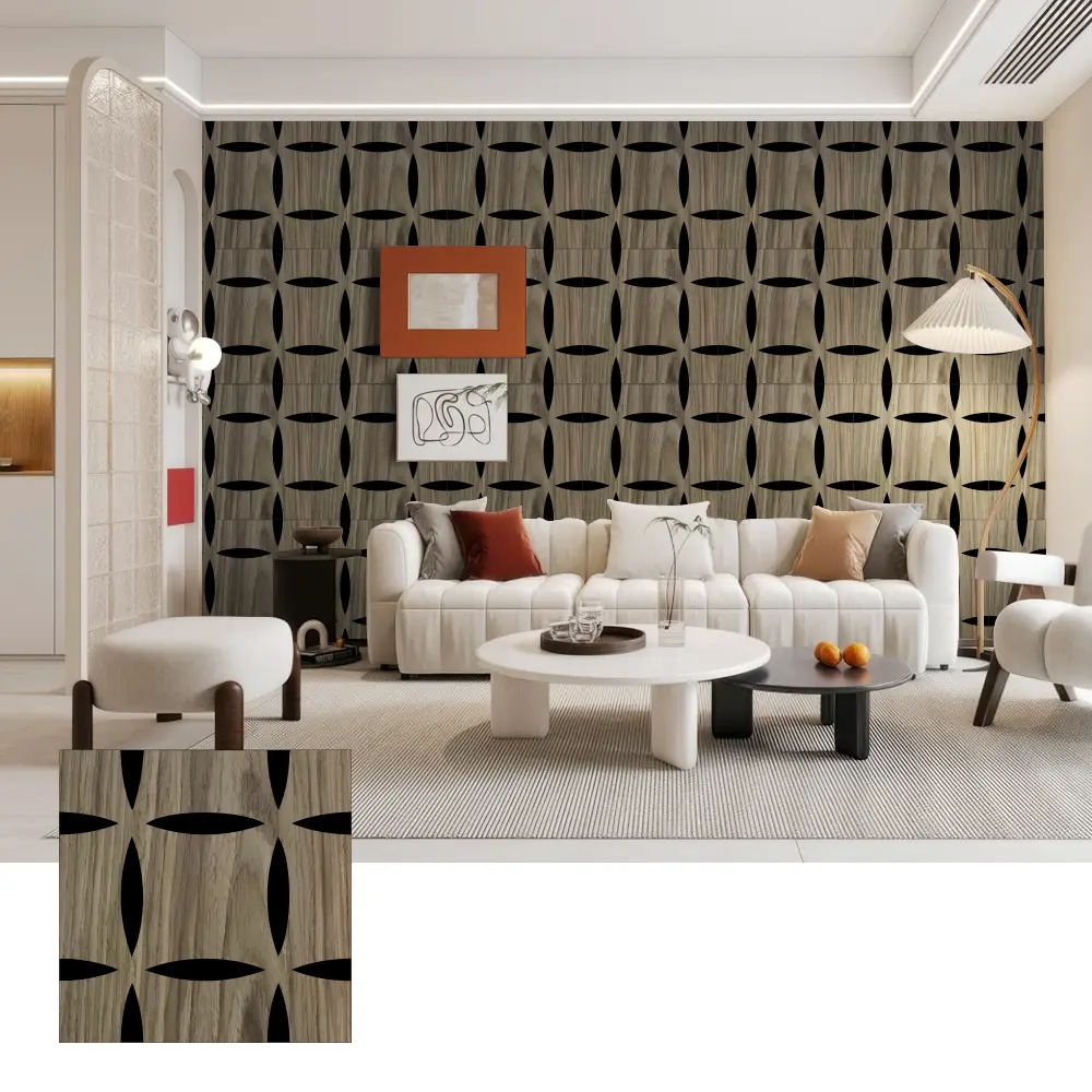 3D houten akoestische wandpanelen voor decoratieve interieurs 3D houten akoestische wandpanelen voor decoratieve interieurs