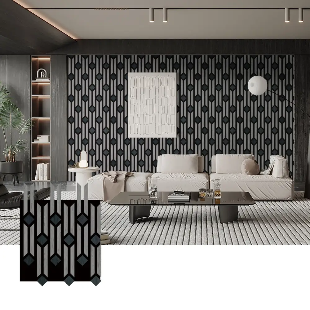 Artistieke 3D-akoestische houten panelen voor wanddecoratie