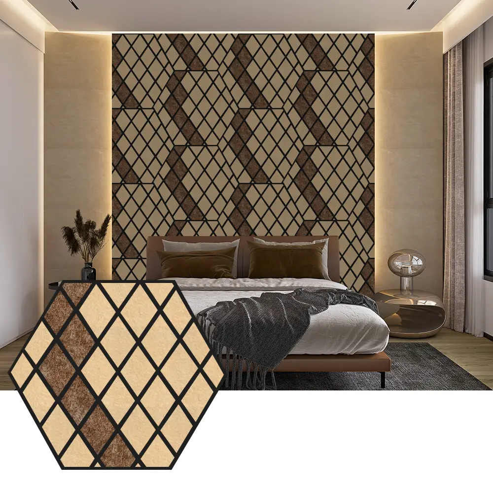 Hexagon PET-akoestische panelen voor modern wandontwerp