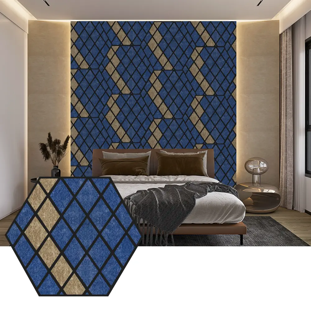 Hexagon PET-akoestische panelen voor modern wandontwerp