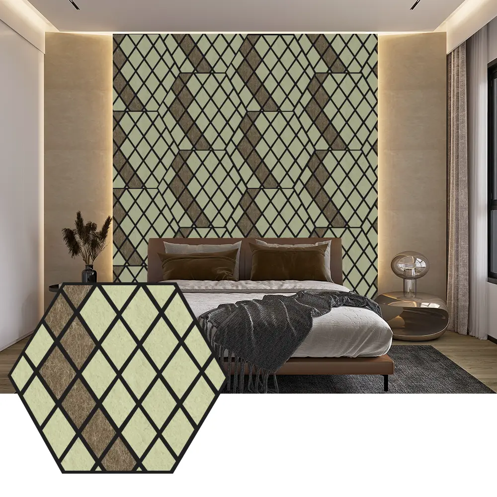 Hexagon PET-akoestische panelen voor modern wandontwerp