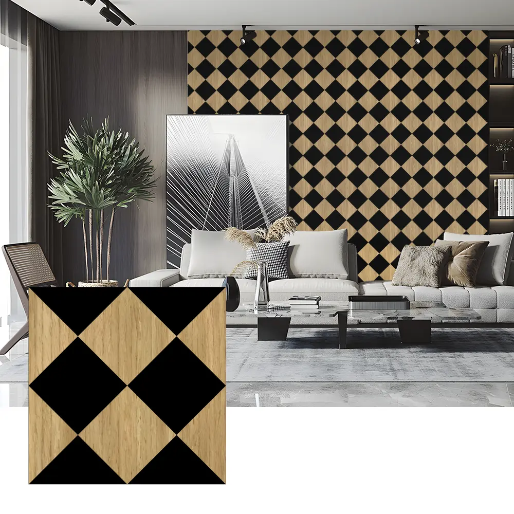 Akoestische panelen van houtfineer voor wanddecoratie van de slaapkamer Akoestische panelen van houtfineer voor wanddecoratie van de slaapkamer