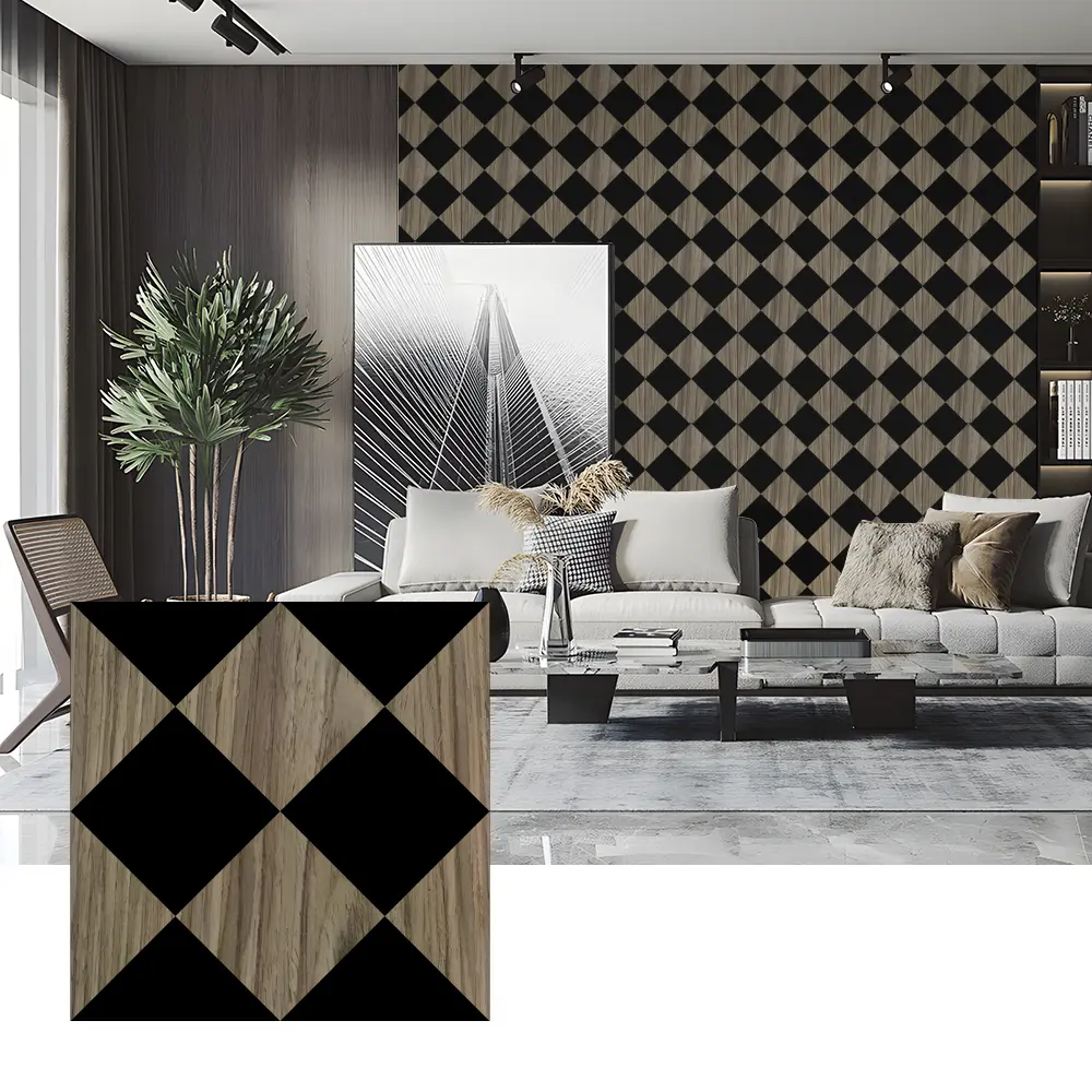 Akoestische panelen van houtfineer voor wanddecoratie van de slaapkamer