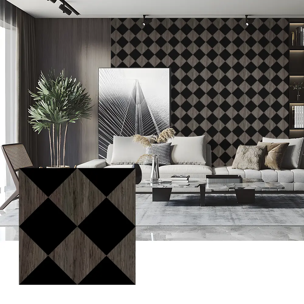 Akoestische panelen van houtfineer voor wanddecoratie van de slaapkamer