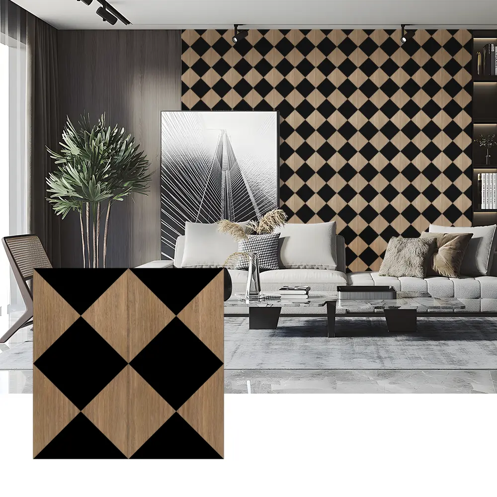 Akoestische panelen van houtfineer voor wanddecoratie van de slaapkamer