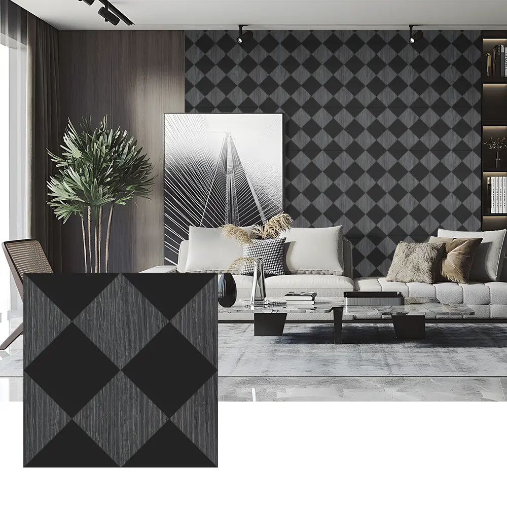 Akoestische panelen van houtfineer voor wanddecoratie van de slaapkamer